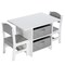 Kids Activity Table Chair Set Gray MDF Solid Wood Removable Storage Baskets